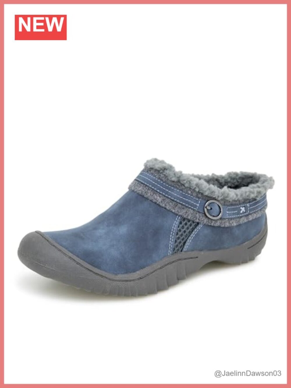 Faux Shearling Lined Slip On Comfort Mule Memory Foam